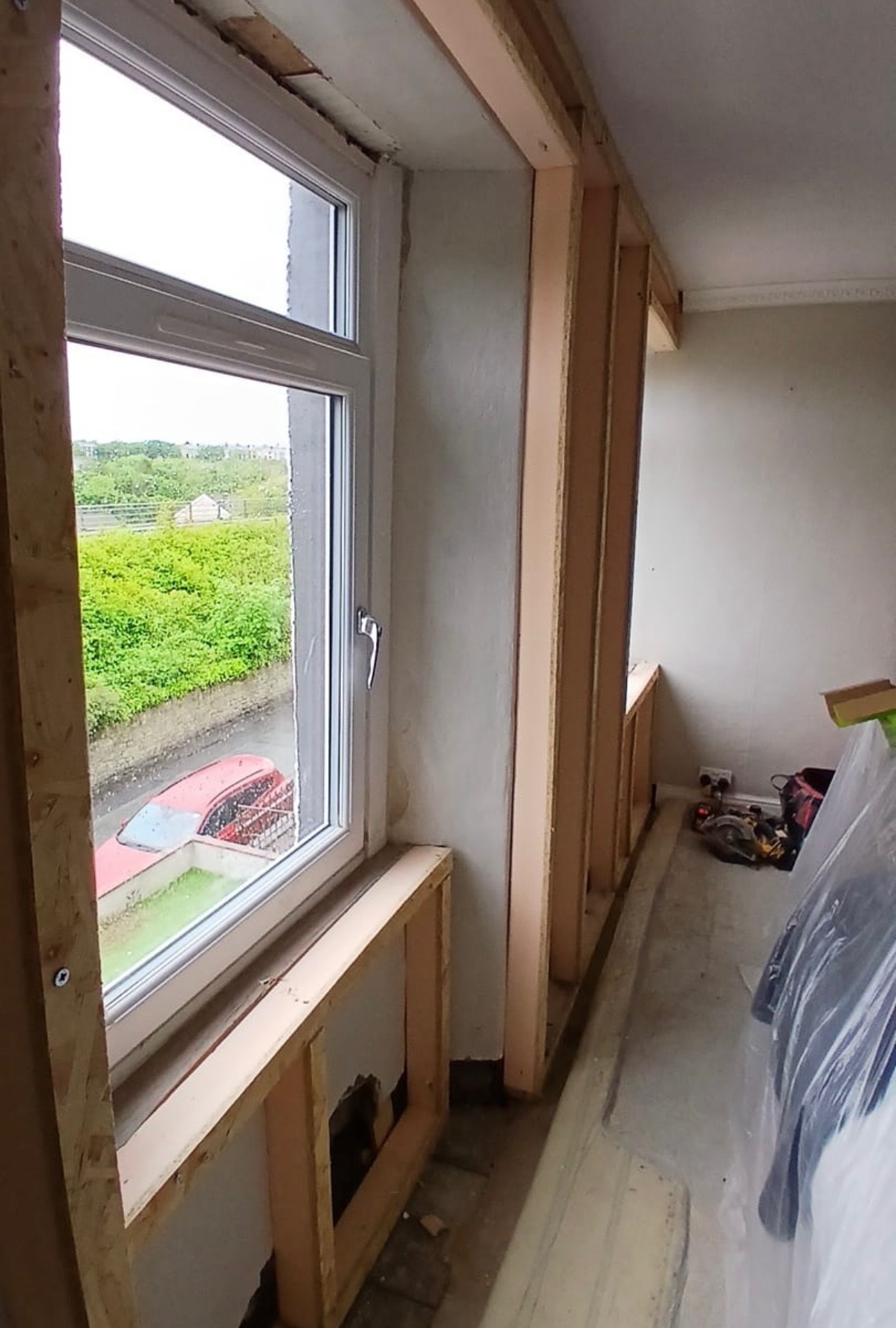 Step 1 — Wall preparation with batons