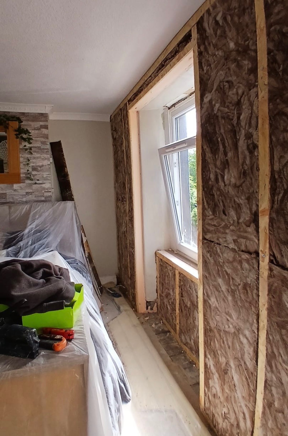 Step 2 — Eco bat wool insulation fitted