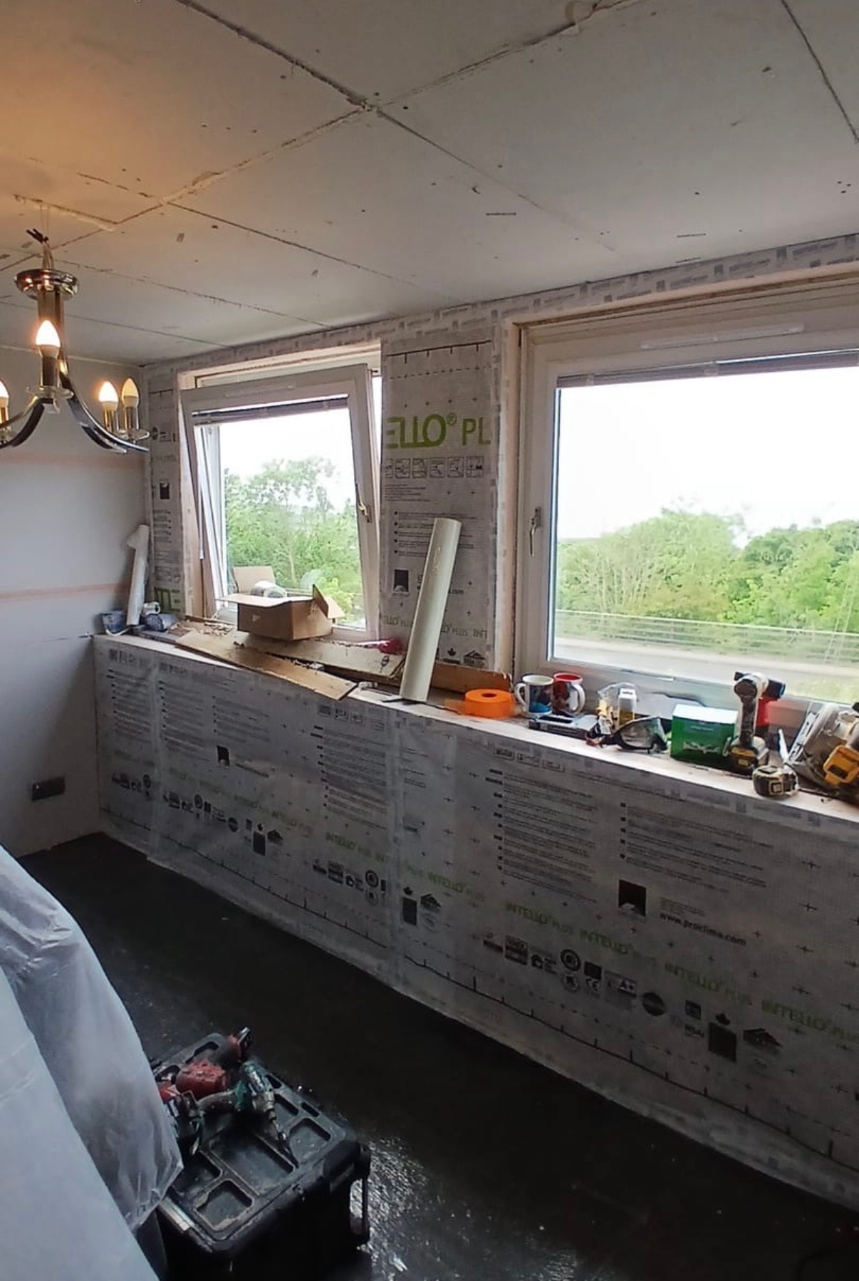 Step 3 — Vapour barrier being fitted